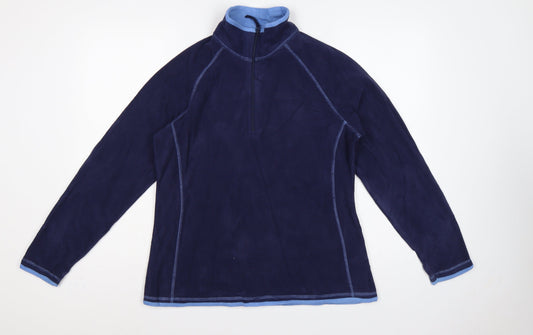 Mountain Warehouse Women Blue UK 16 Montana 1/4 Zip Fleece Sweatshirt