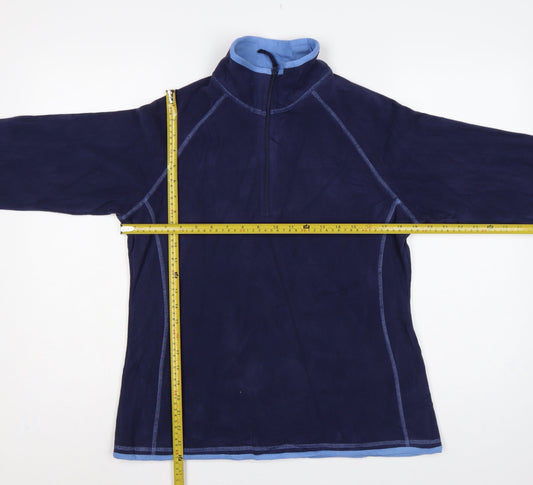 Mountain Warehouse Women Blue UK 16 Montana 1/4 Zip Fleece Sweatshirt