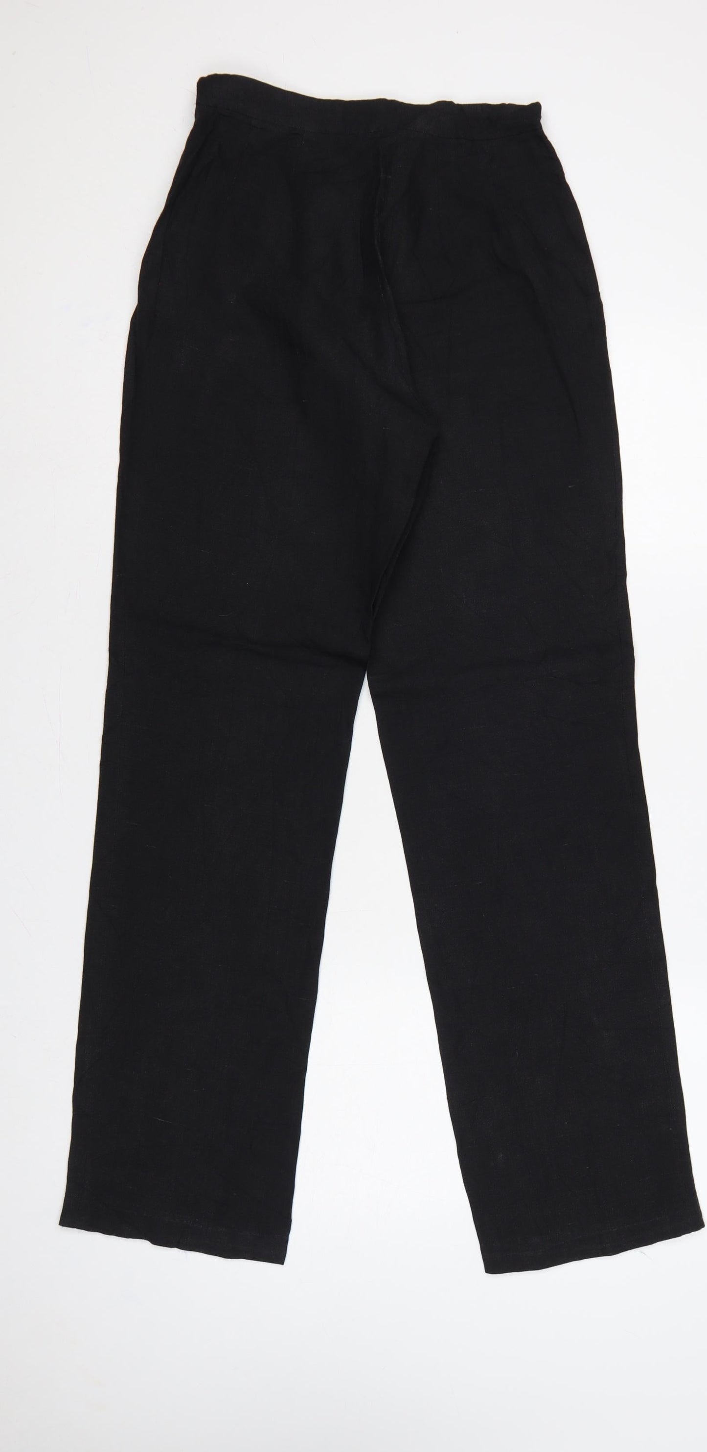 VIGSAW Women’s Black Size 10 Linen Blend High Rise Straight Trousers