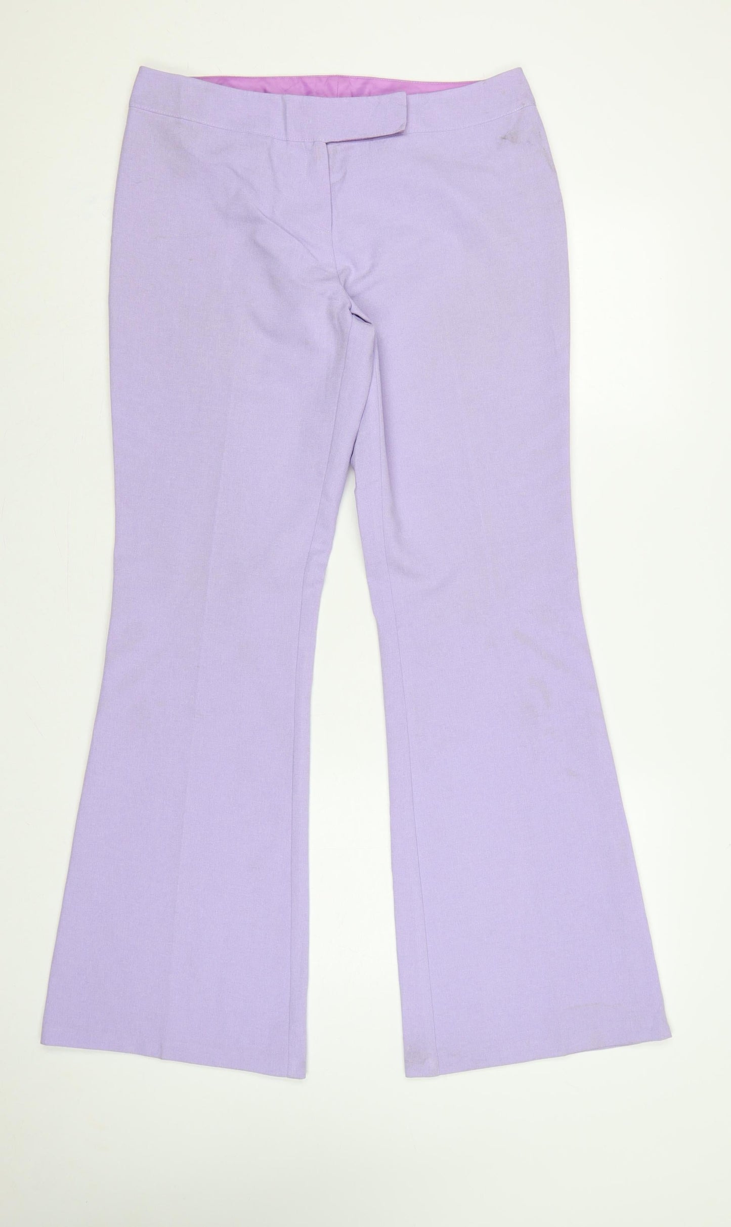 Topshop Women Purple UK 14 Flared Lined Dress Trousers