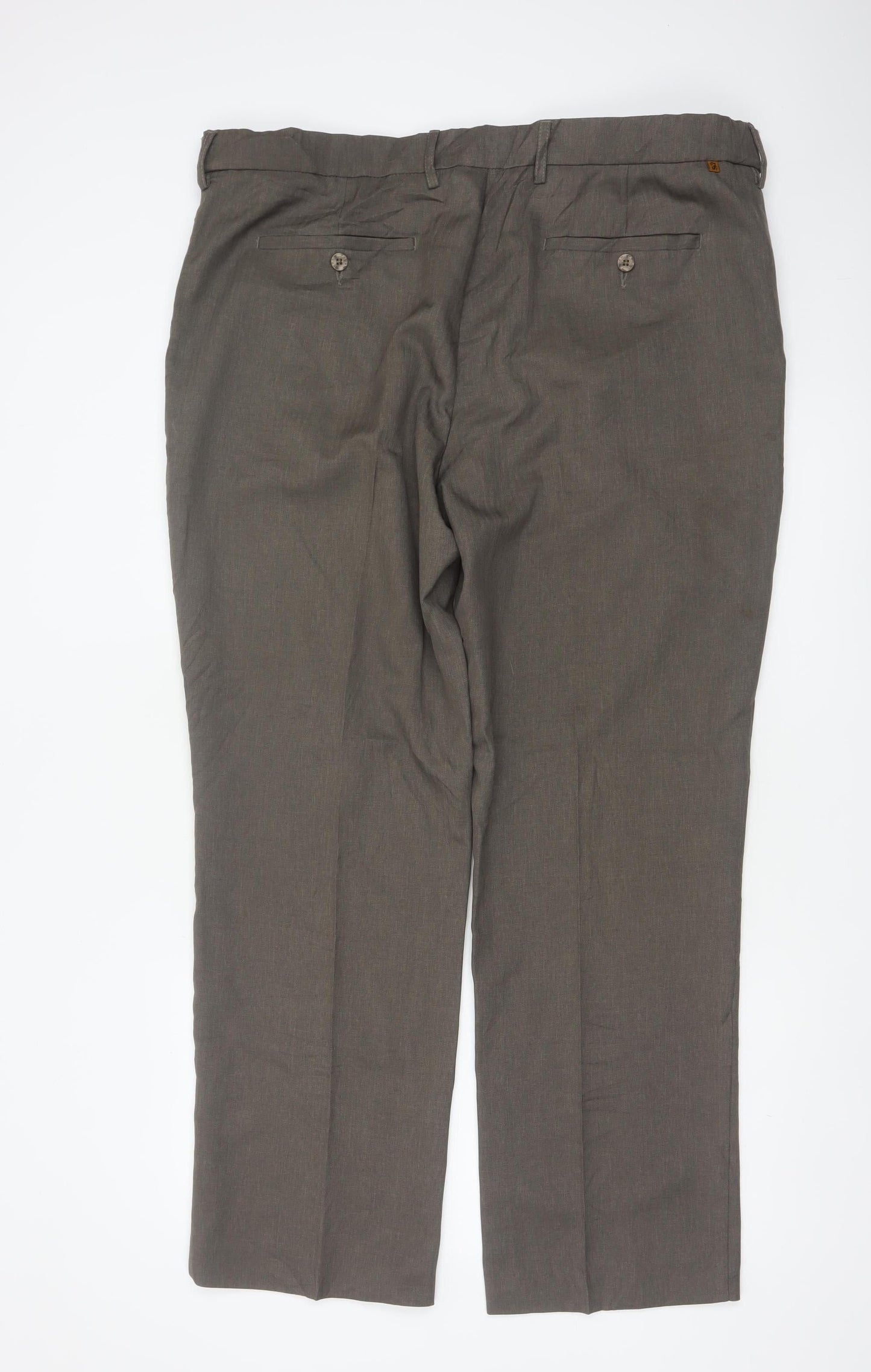 Farah Classic Men's Brown Size 42 L31 Straight Dress Trousers