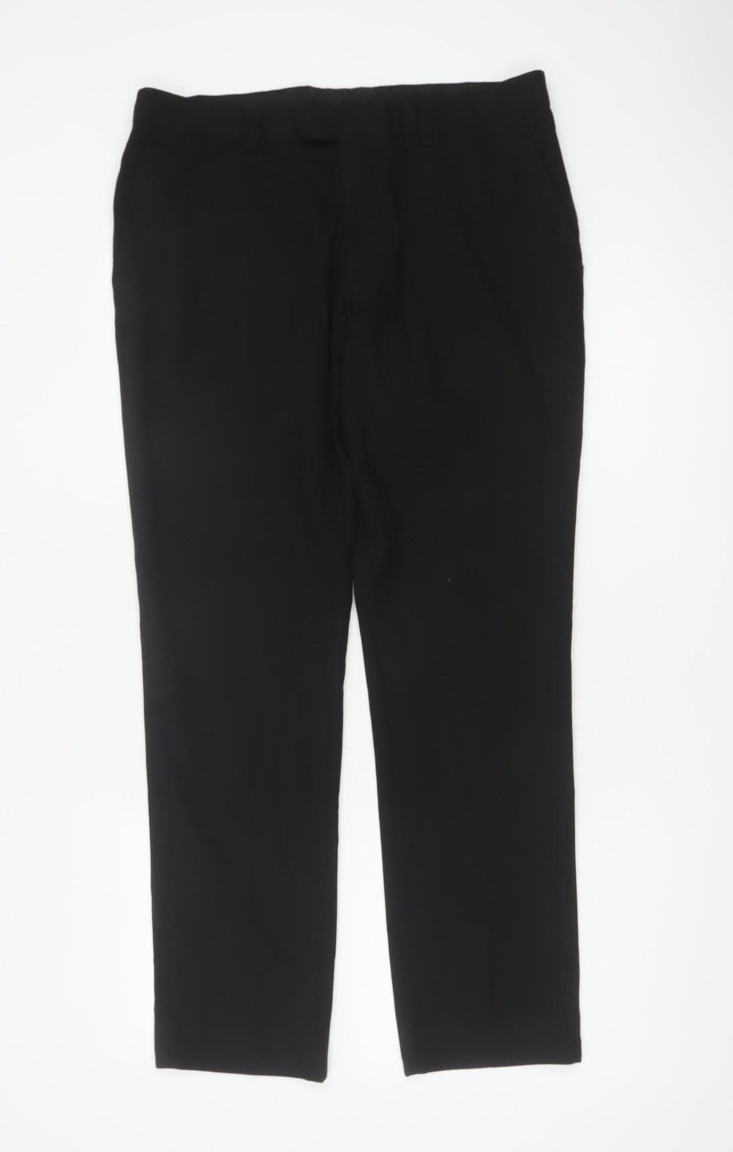 Next Men’s Black 34 Regular Straight Leg Dress Trousers 34W 31L