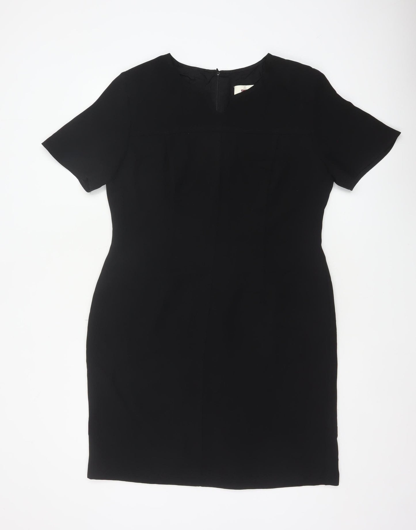 Hamells Women Black UK 16 Knee Length Sheath Dress Flared Sleeve