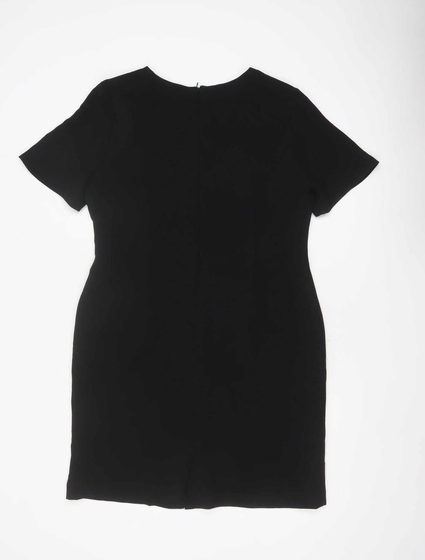 Hamells Women Black UK 16 Knee Length Sheath Dress Flared Sleeve