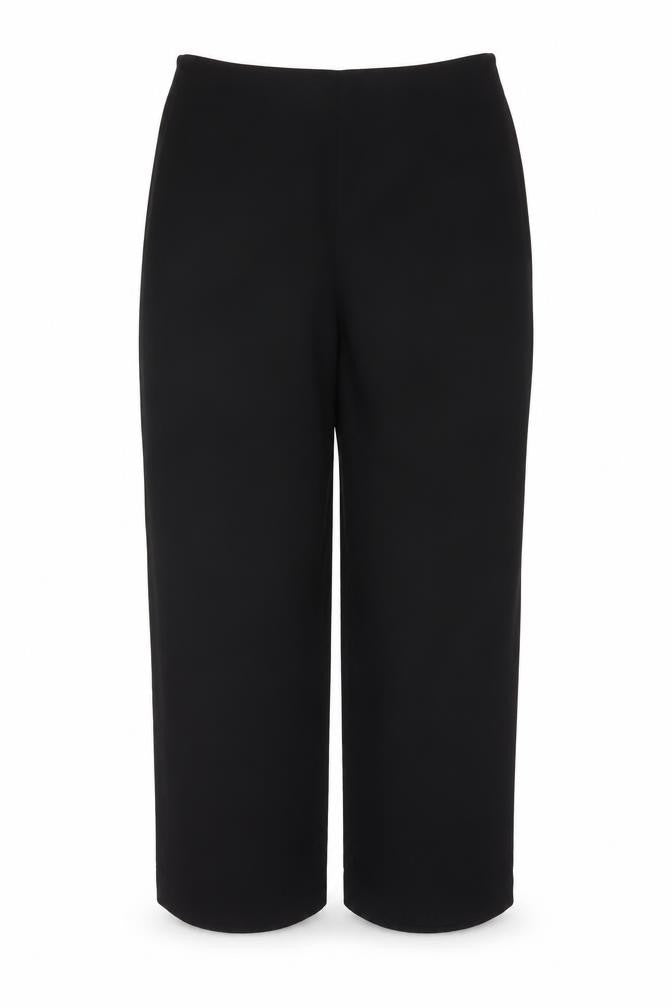 Laura Ashley Women Black Silk Wide-Leg Dress Trousers UK 12 Vintage