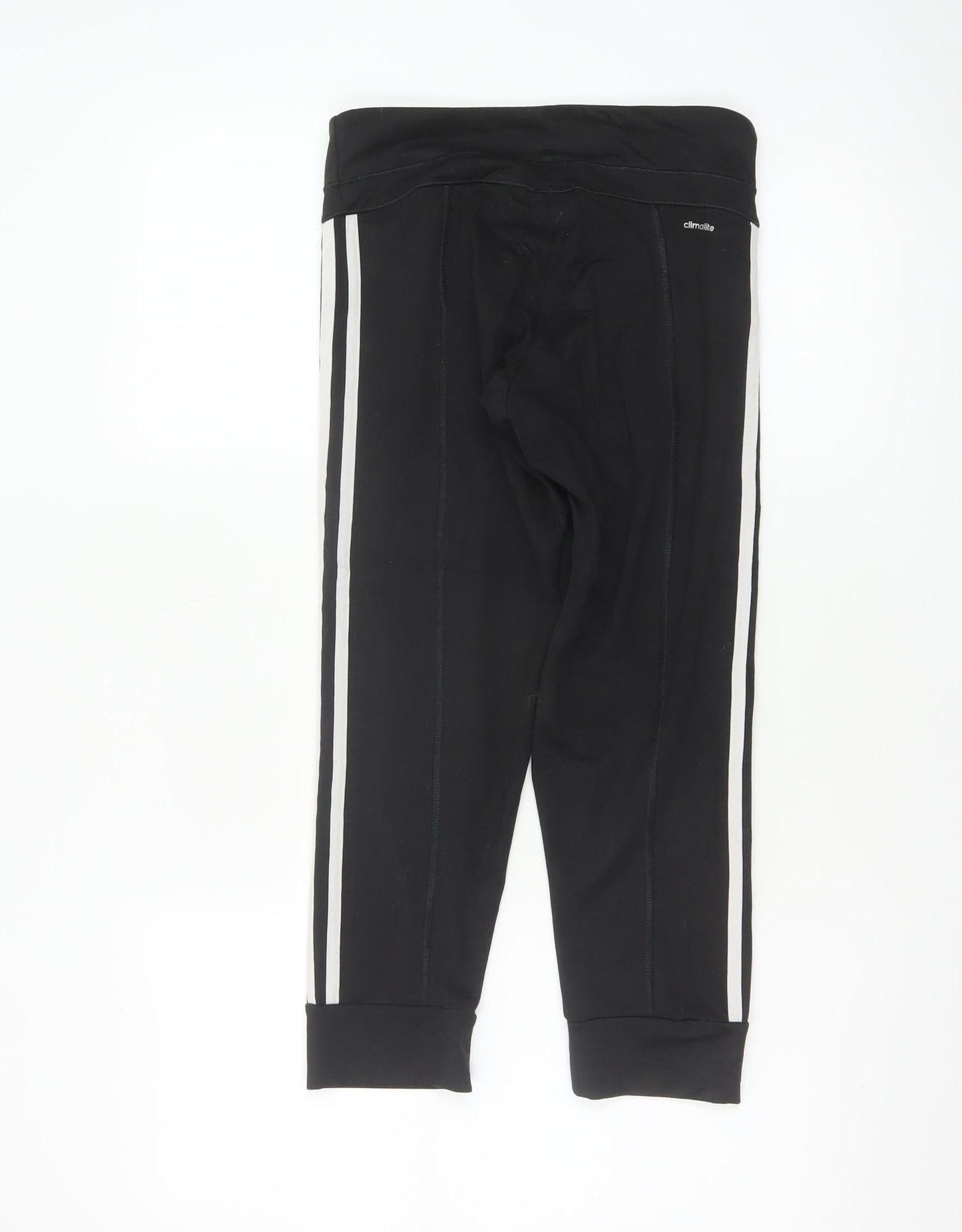 Adidas Women Black XS Climalite 3 Stripe Skinny Leggings Gym
