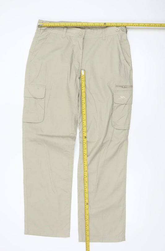 Trespass Men’s Beige S Cargo Trousers Straight Leg Multi Pocket
