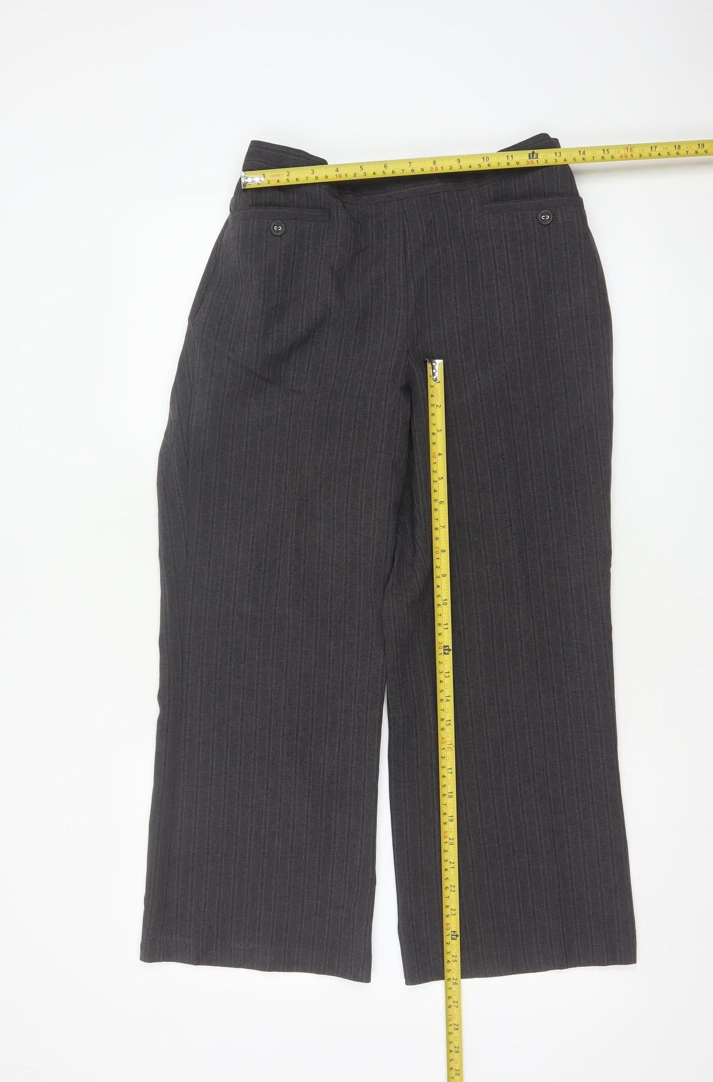 Buse Collection Women’s Grey Pinstripe Dress Trousers UK 12 Straight