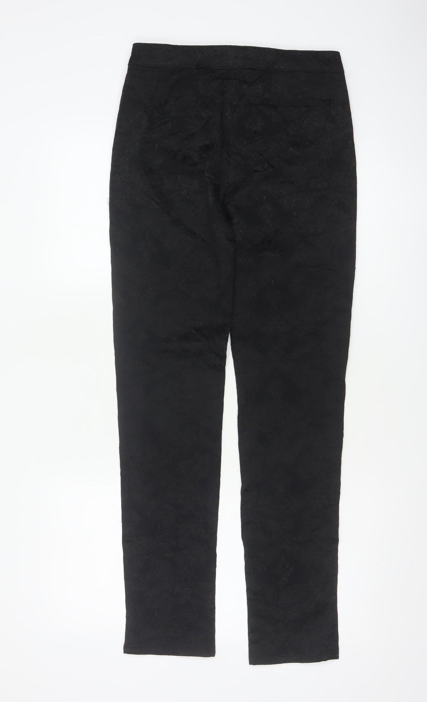 East Women’s Black Floral Jacquard Skinny Trousers UK 8 Stretch