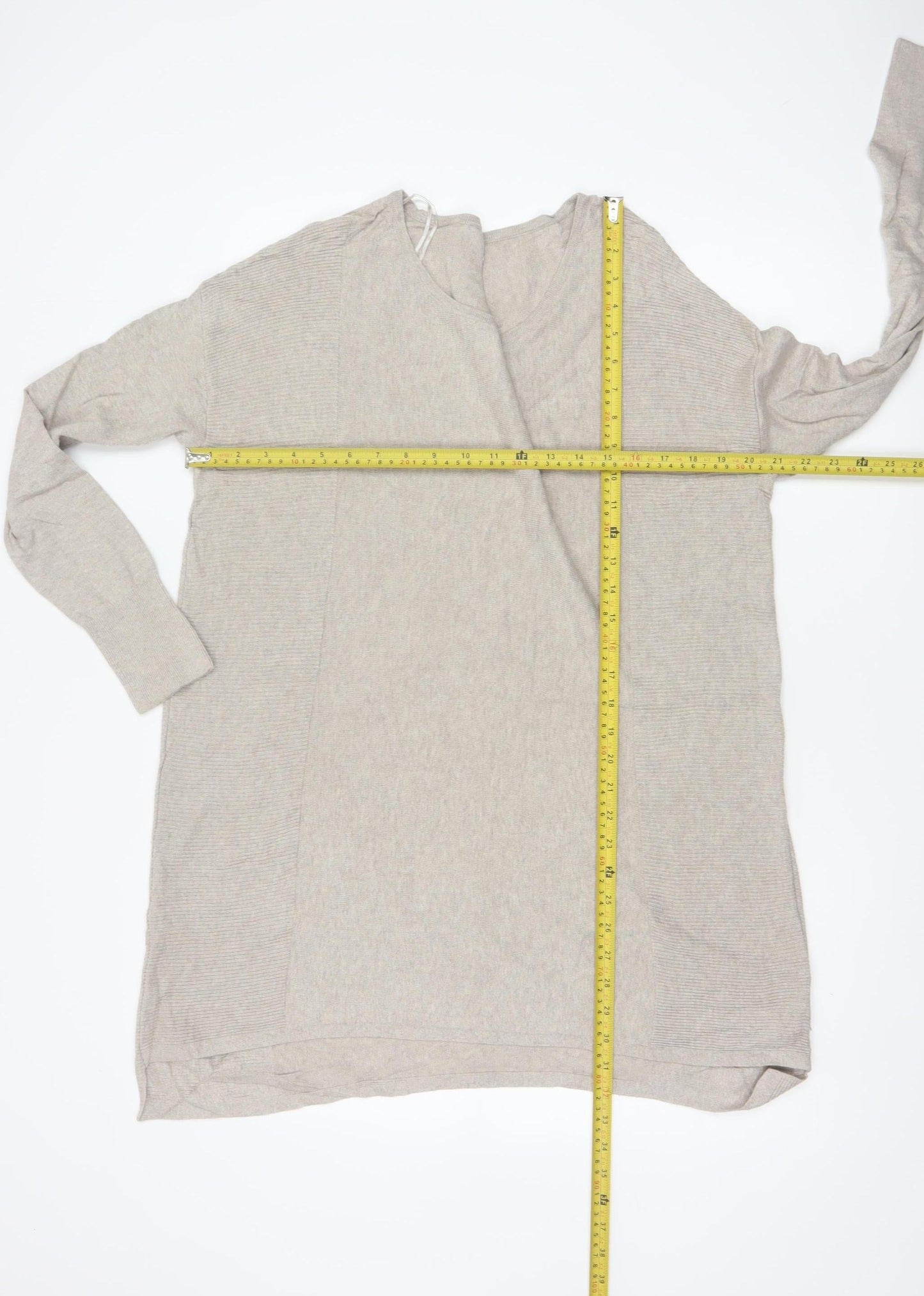 White Label The White Company Women Beige UK 14 Longline Tunic Jumper