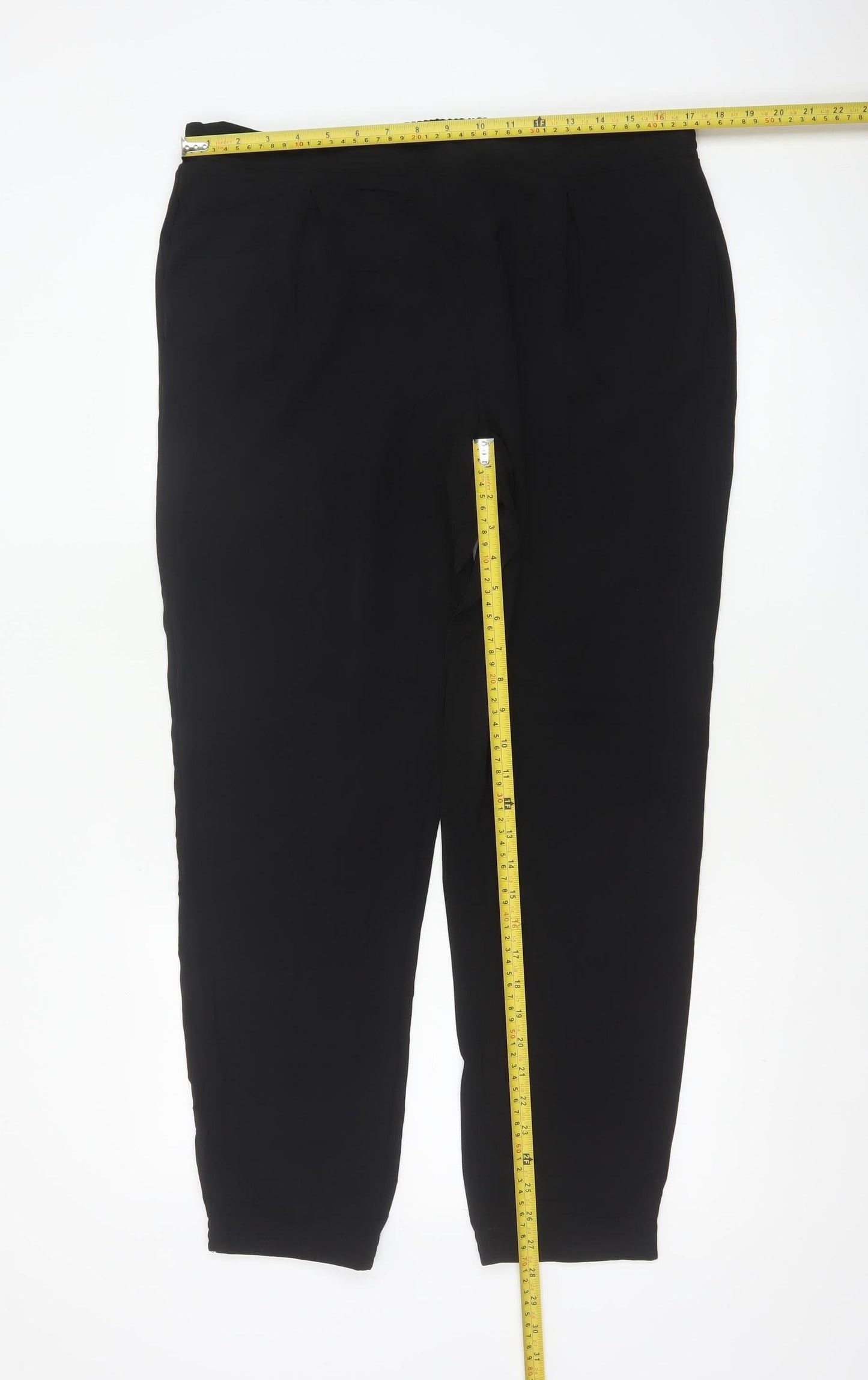 Dorothy Perkins Women Black UK 14 Tapered Elastic Waist Jogger Trousers