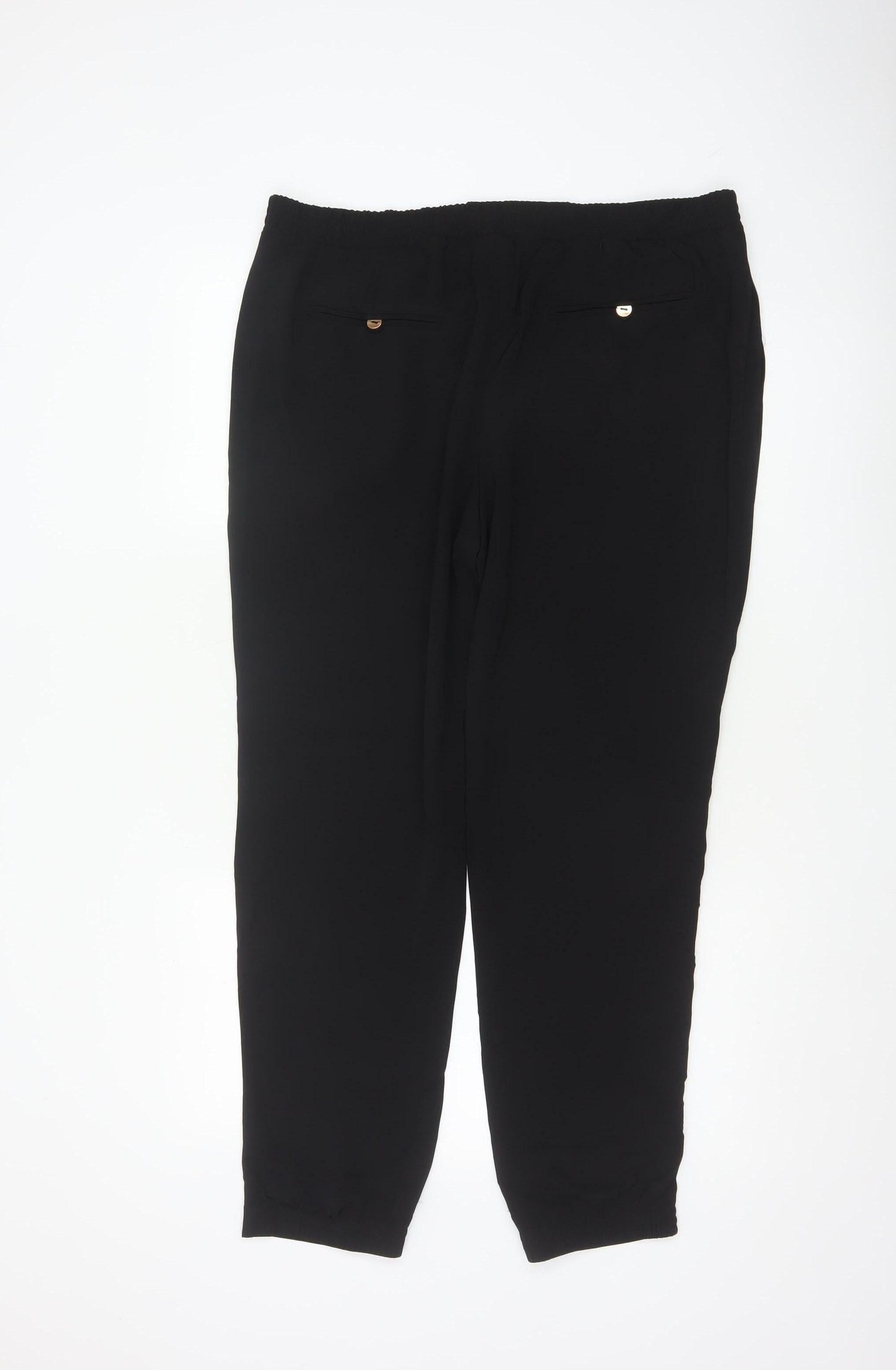 Dorothy Perkins Women Black UK 14 Tapered Elastic Waist Jogger Trousers