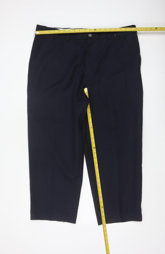 Arborlake Men’s Blue 42 Straight Flat Front Dress Trousers