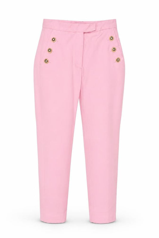 Zara Women Pink Size 8 High Rise Tapered Button Detail Trousers