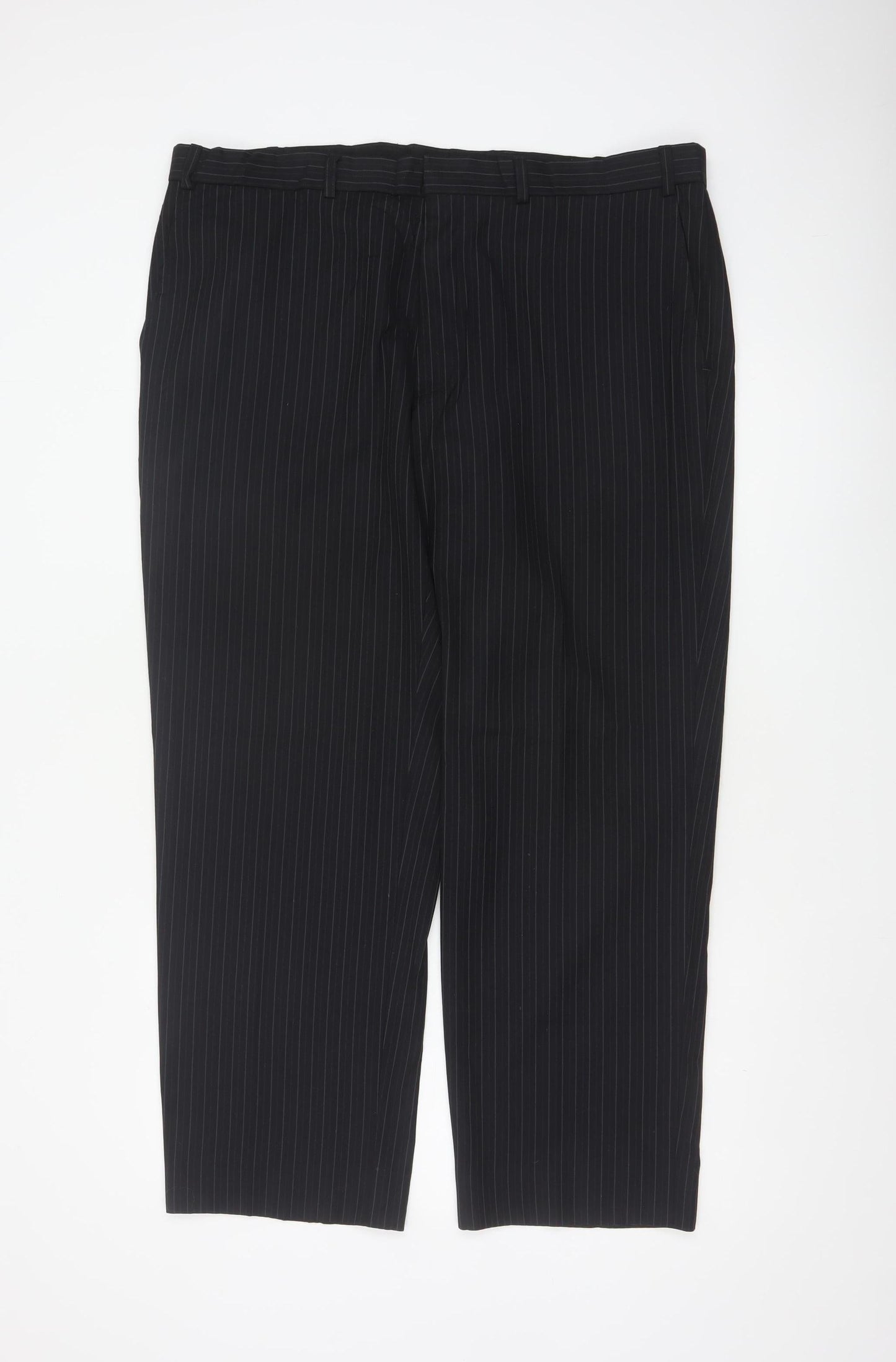Marks & Spencer Men’s Navy Pinstripe Dress Trousers 40in 29in
