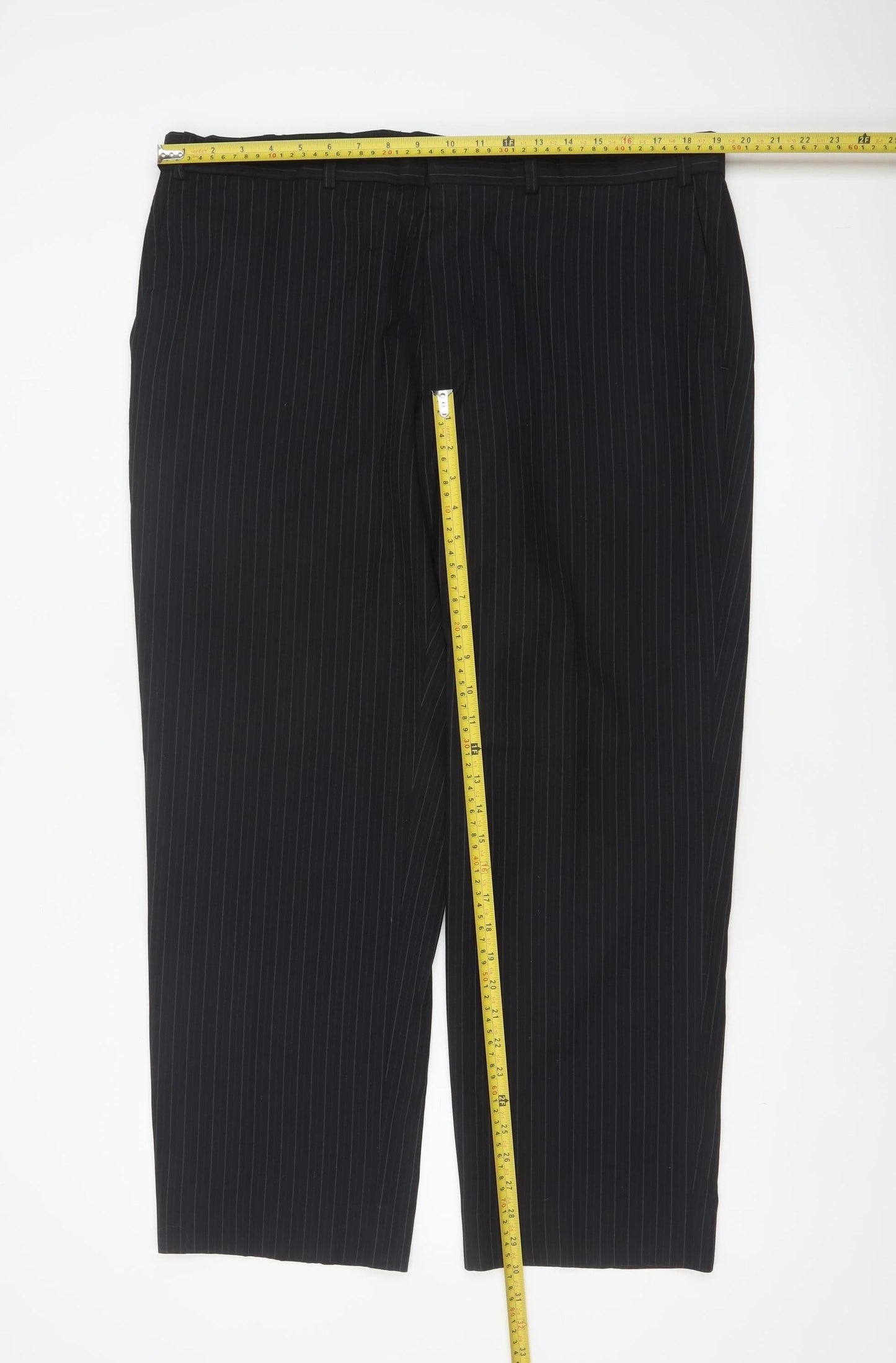 Marks & Spencer Men’s Navy Pinstripe Dress Trousers 40in 29in