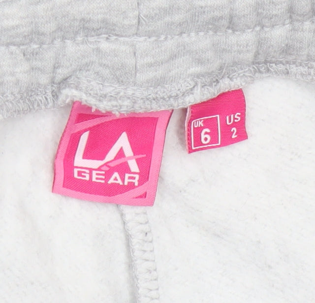 L.A. Gear Women Grey UK 6 Tapered Cuffed Fleece Jogger Sweatpants