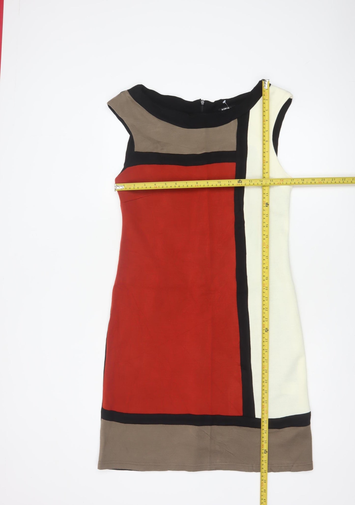 Roman Women Multicoloured UK 14 Sheath Knee Length Colourblock Dress