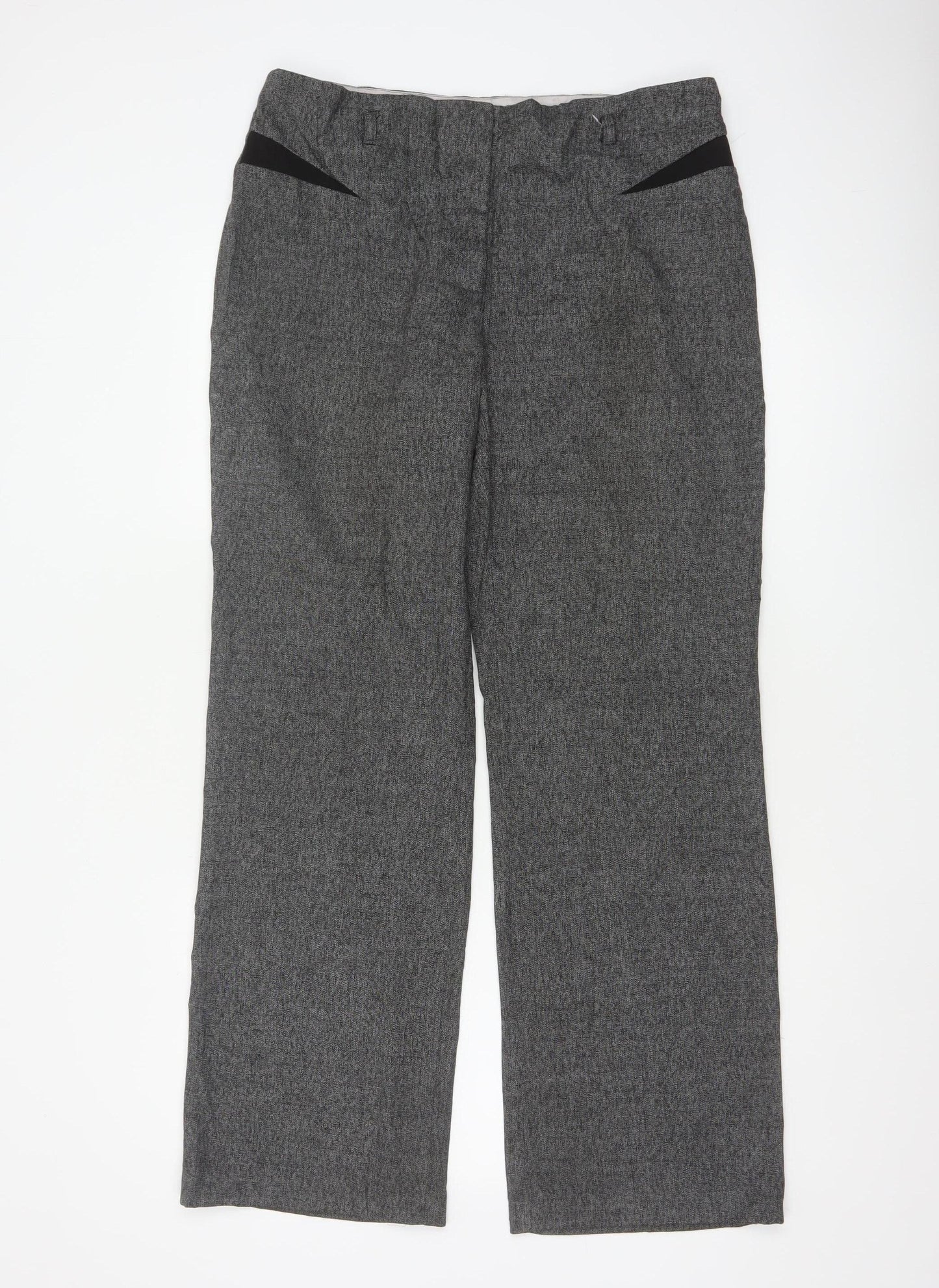 Next Women’s Grey Straight Leg Dress Trousers Size 12 Regular