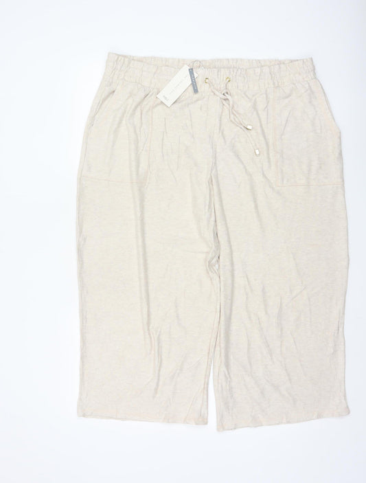 Marks & Spencer Women’s Beige Size 20 Lounge Edit Flexifit Trousers
