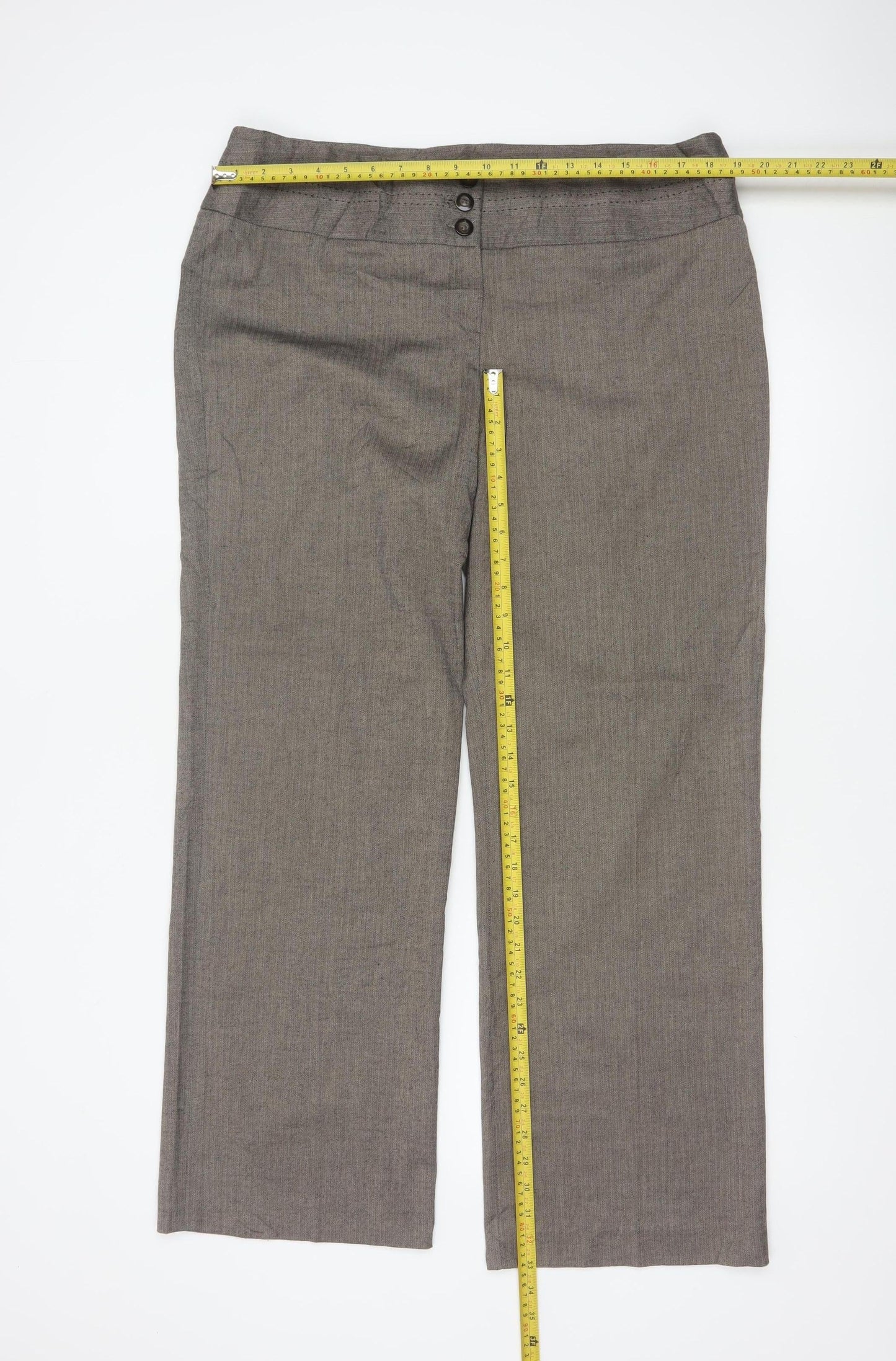 Marks and Spencer Autograph Women Brown UK 18 Straight Dress Trousers