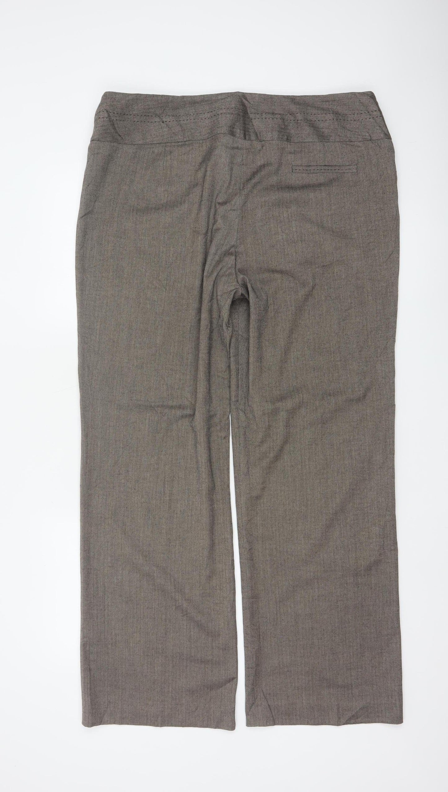 Marks and Spencer Autograph Women Brown UK 18 Straight Dress Trousers