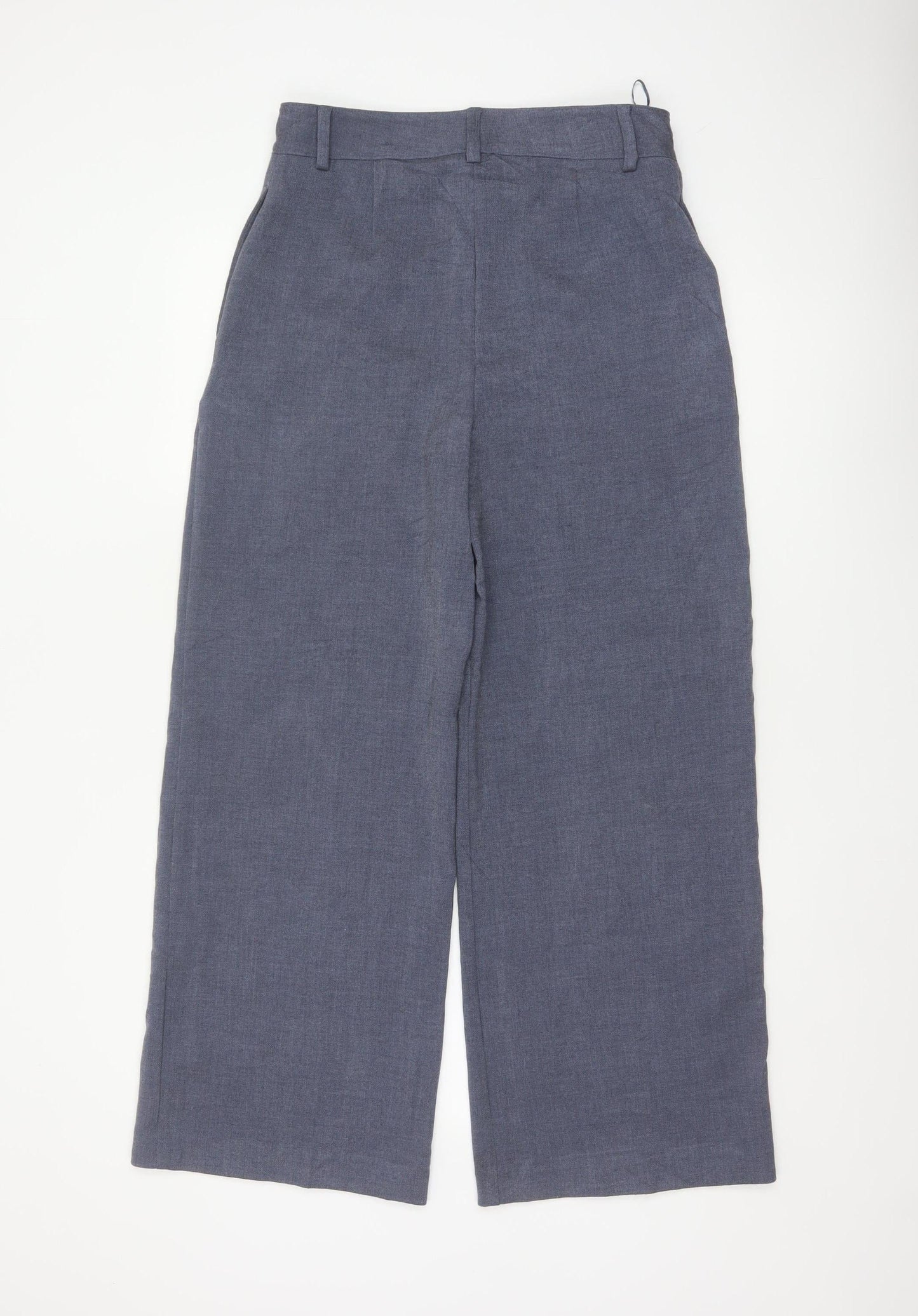 Marks & Spencer Women Blue UK 10 Short Wide Leg Tailored Trousers