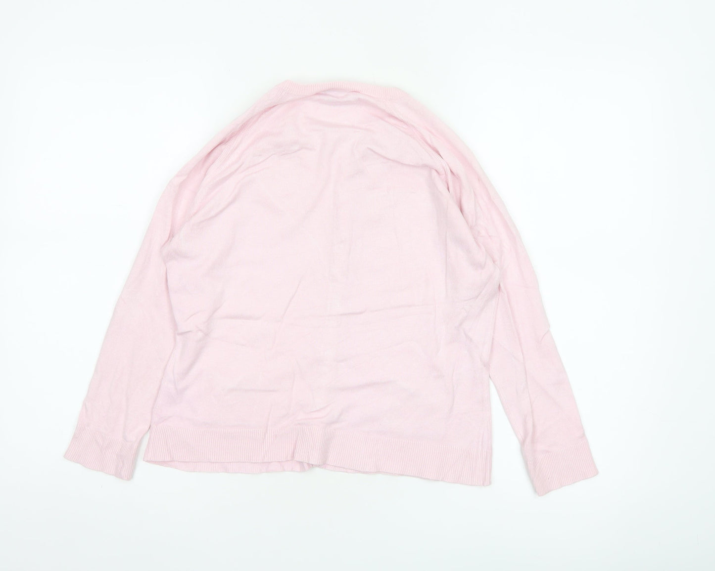 Jasper Conran Jeans Women Pink M Button Front Knit Cardigan Pockets
