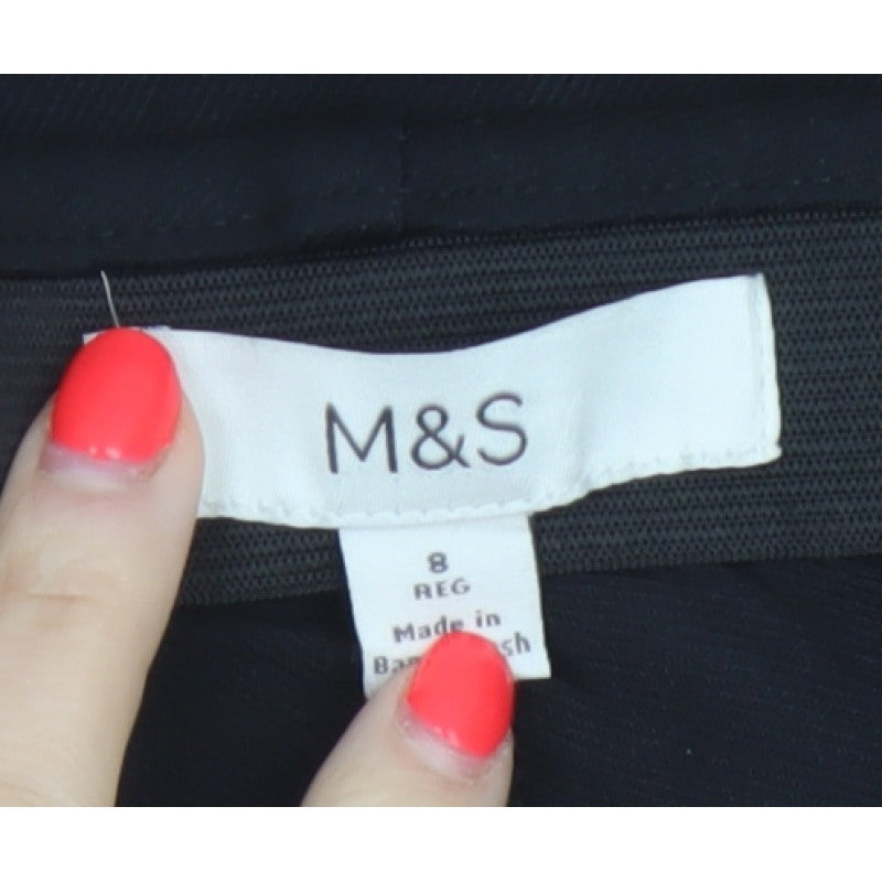 Marks and Spencer Women’s Black Size 8 Regular Straight Dress Trousers