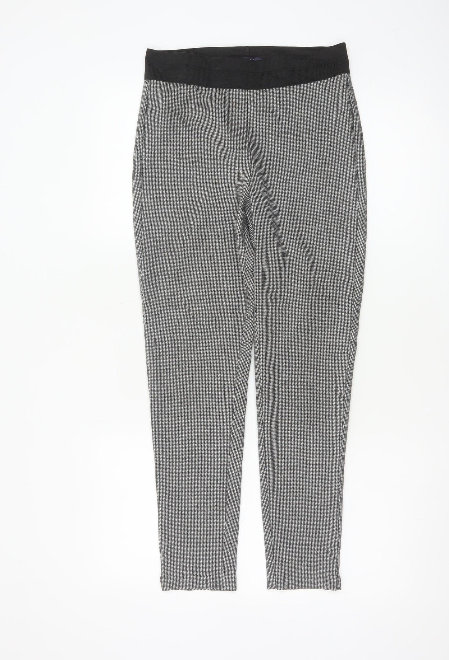 Marks & Spencer Women Grey Check Skinny Leggings UK 8 Short Stretch