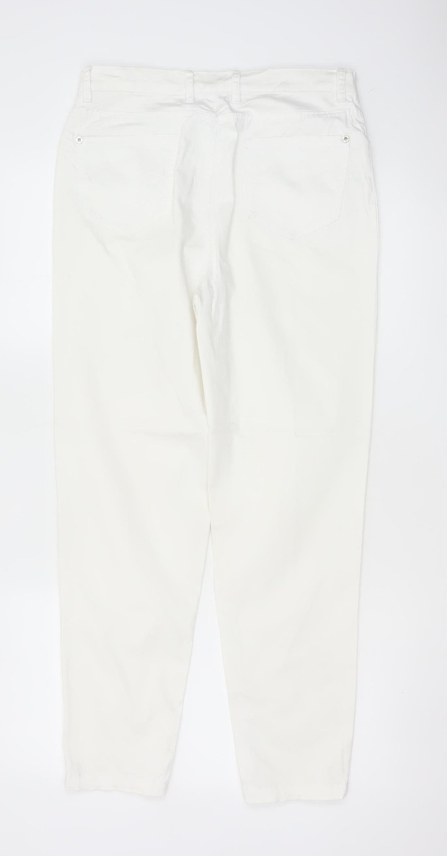 Country Casuals Women Ivory UK 10 Tapered Stretch Trousers