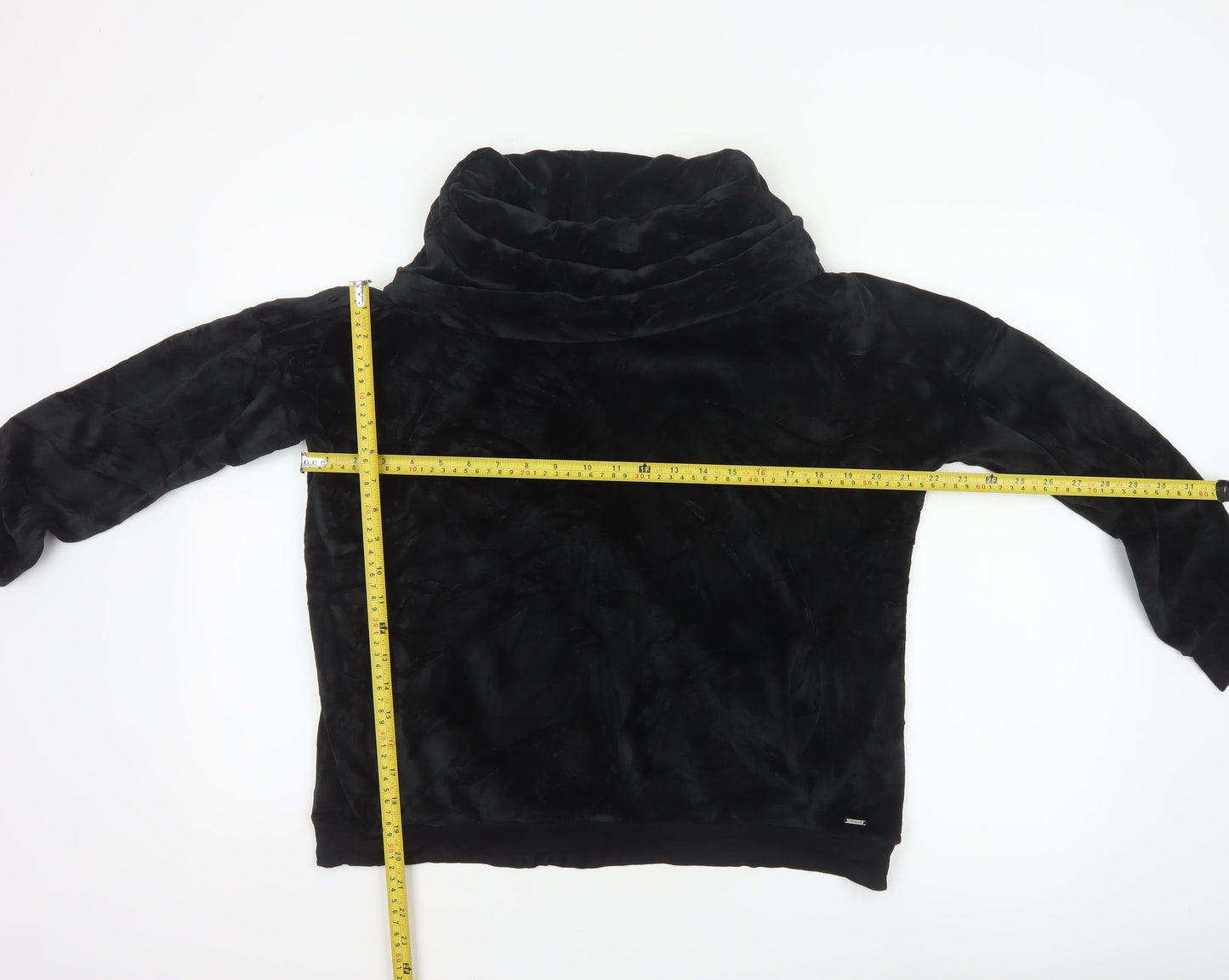 Marks and Spencer Women Black UK 10 Velour Cowl Neck Lounge Jumper