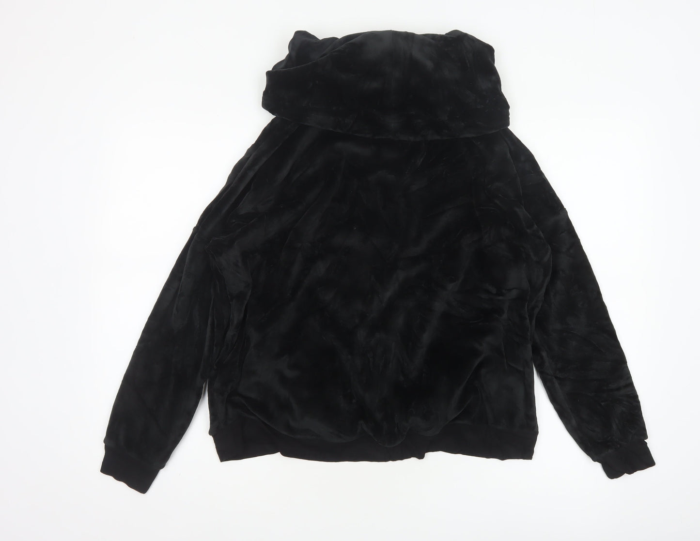 Marks and Spencer Women Black UK 10 Velour Cowl Neck Lounge Jumper