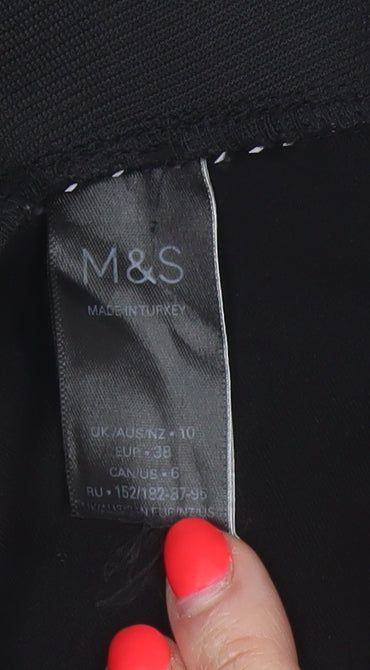 Marks & Spencer Women Black UK 10 High Waist Skinny Stretch Leggings