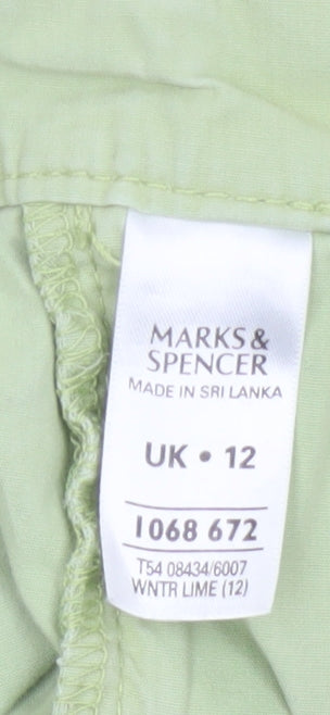 Marks & Spencer Women Green UK 12 Capri Cotton Cargo Trousers