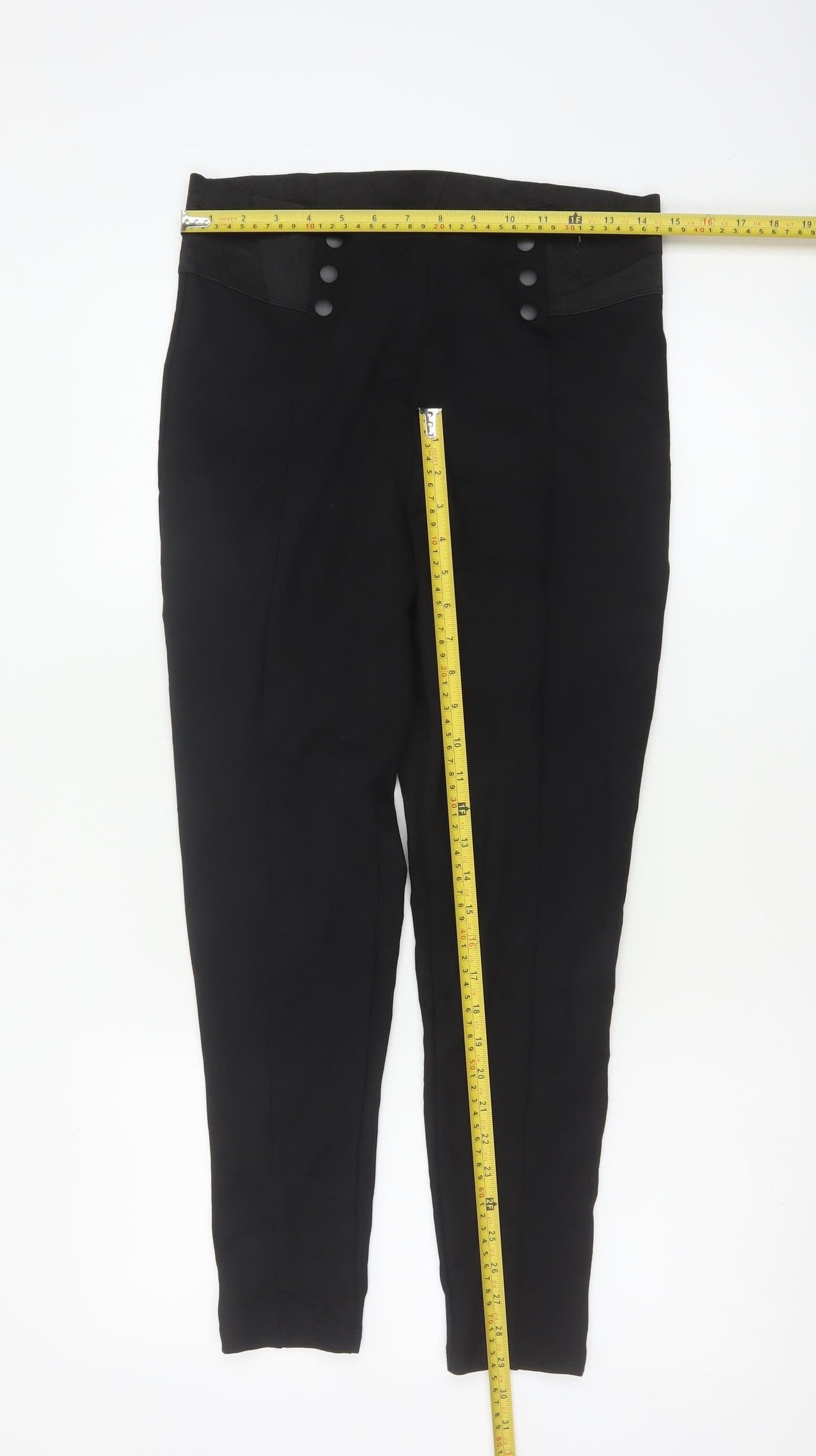Marks and Spencer Women’s Black Size 14 High Rise Tapered Trousers