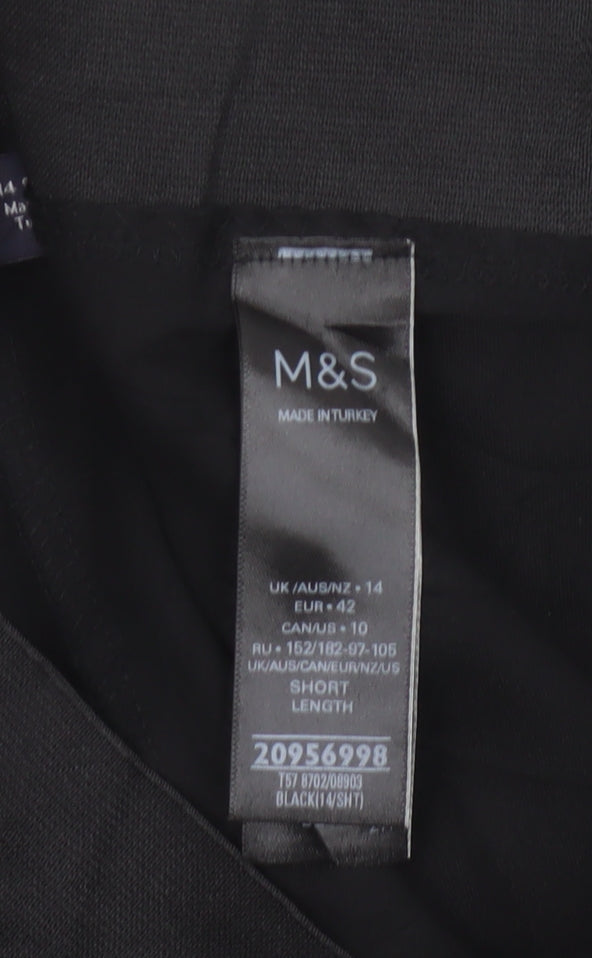 Marks and Spencer Women’s Black Size 14 High Rise Tapered Trousers