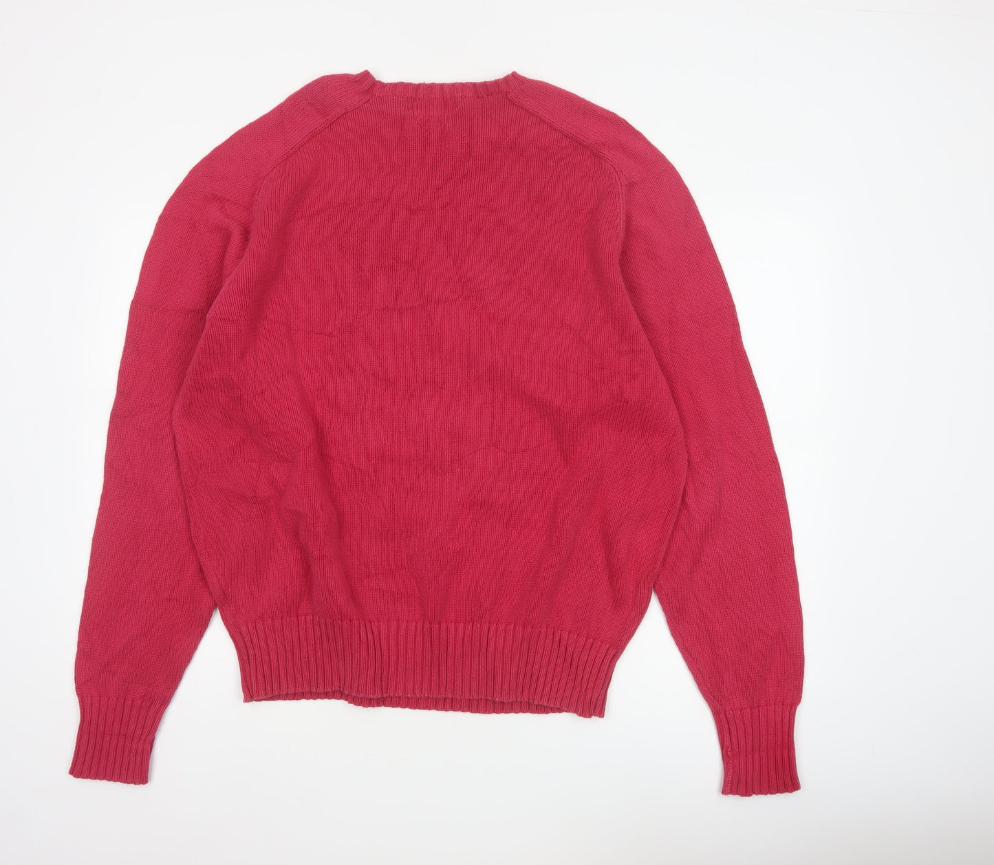 Polo Ralph Lauren Men's Pink XS Crew Neck Cotton Logo Jumper