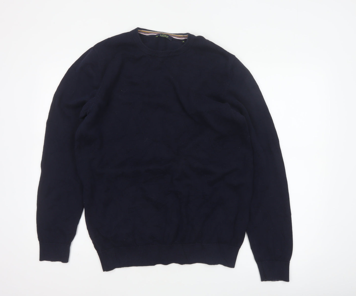 Cavani Men’s Blue XL Cotton Crew Neck Knit Pullover Jumper