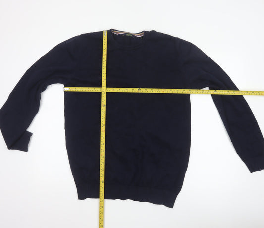 Cavani Men’s Blue XL Cotton Crew Neck Knit Pullover Jumper