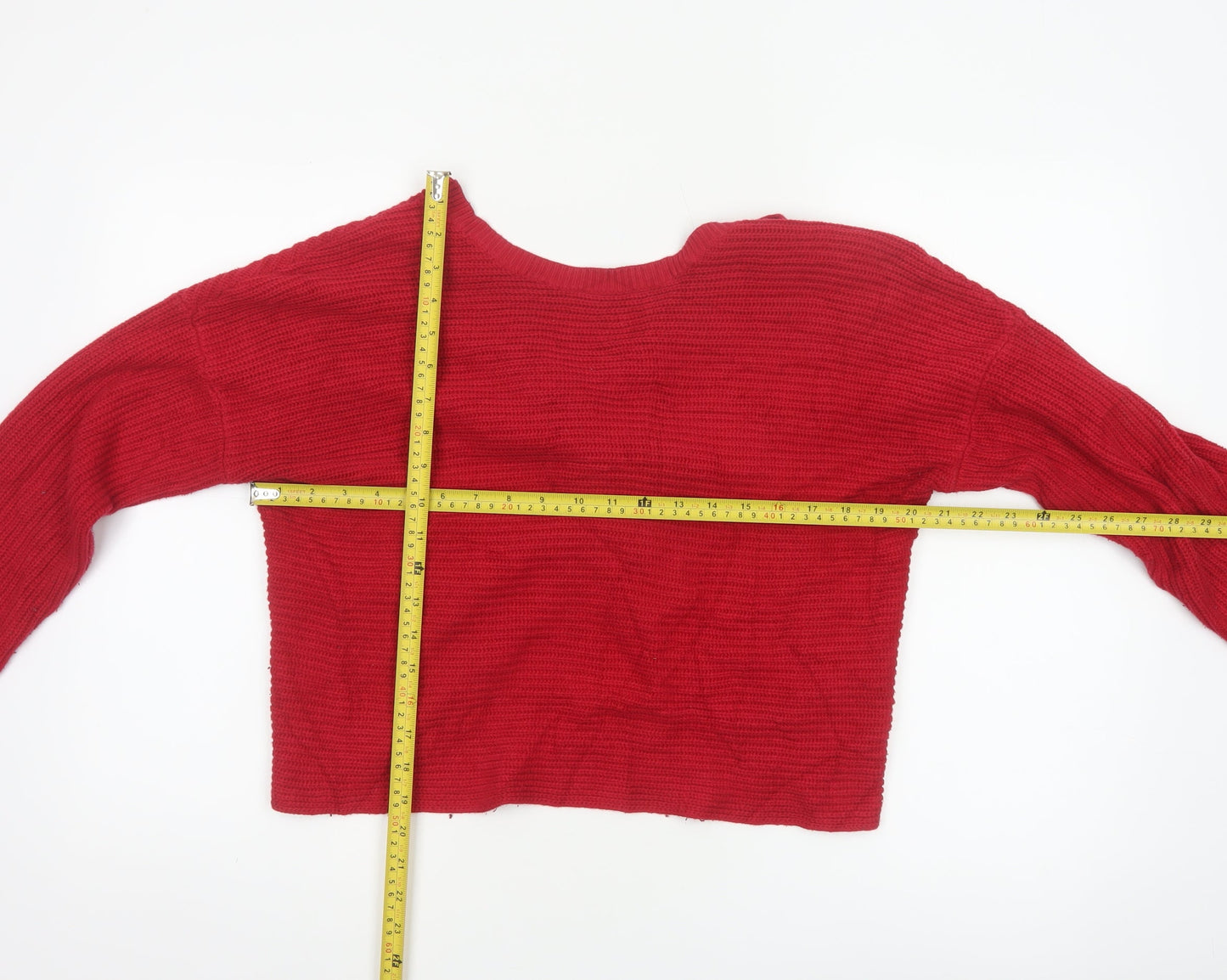 Hollister Women Red M Wrap Cardigan Long Sleeve Cotton Blend Knit