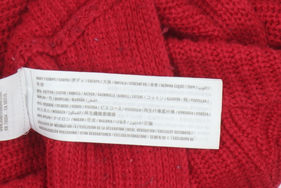 Hollister Women Red M Wrap Cardigan Long Sleeve Cotton Blend Knit