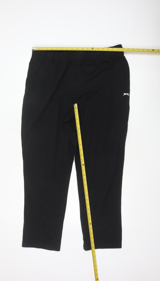 Slazenger Men’s Black 2XL Sweatpants Elastic Waist Logo Straight Leg