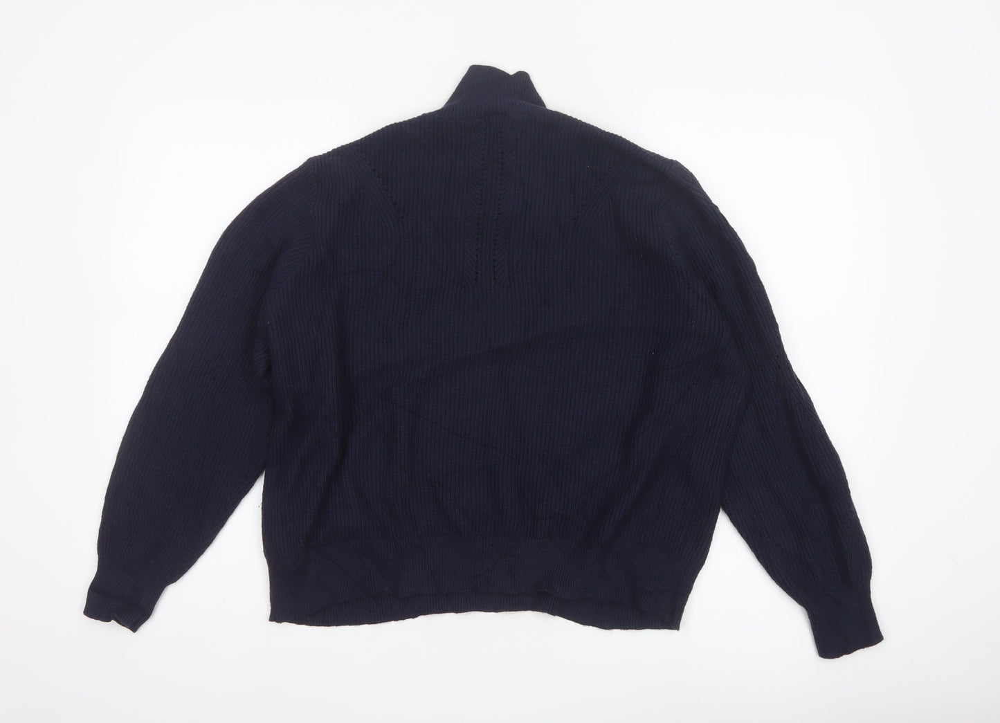 Noisy May Women Blue XS Roll Neck Cable Knit Jumper Long Sleeve
