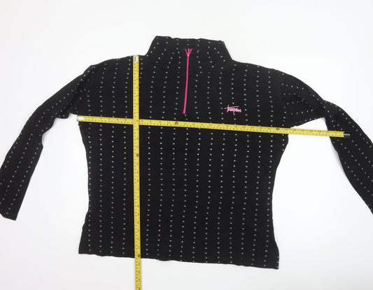 Trespass Women's Black Polka Dot 1/4 Zip High Neck Sweatshirt 2XL