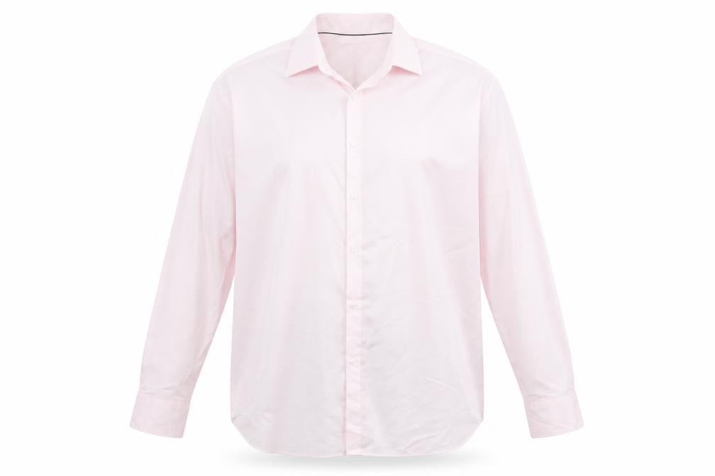 Marks & Spencer Men Pink 18.5 Regular Fit Herringbone Cotton Shirt