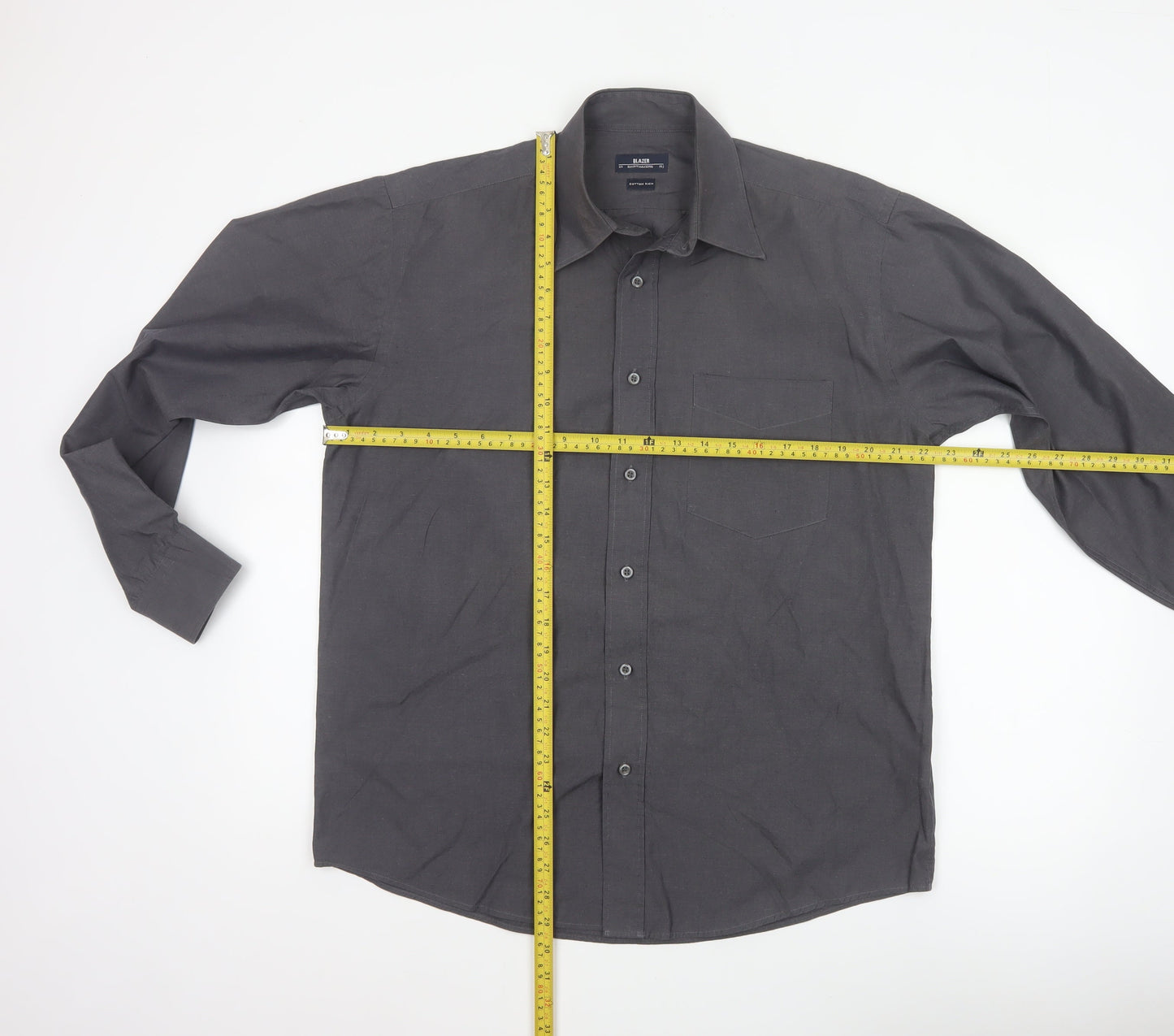 Blazer Shirtmakers Men's Black 15.5 Cotton Rich Long Sleeve Shirt
