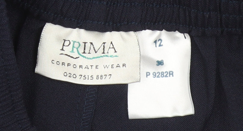 PRIMA Women’s Blue Size 12 Straight Leg Corporate Dress Trousers
