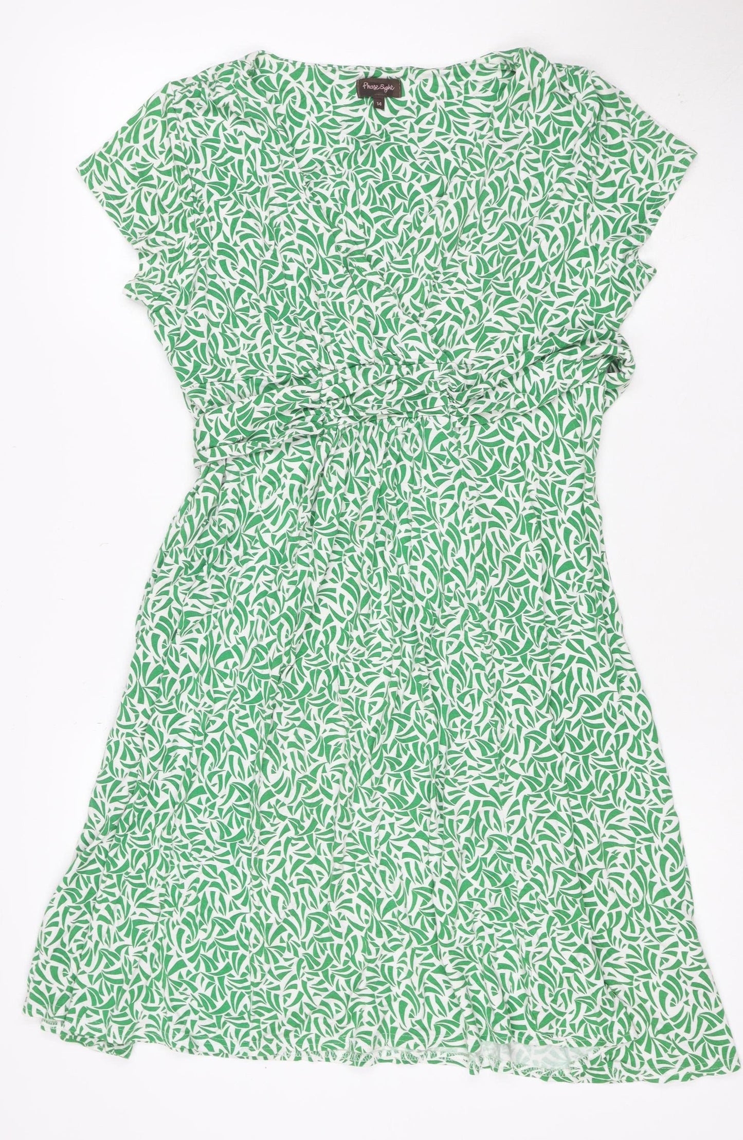 Phase Eight Women Green Size 14 One Shoulder Ruched Knee Dress