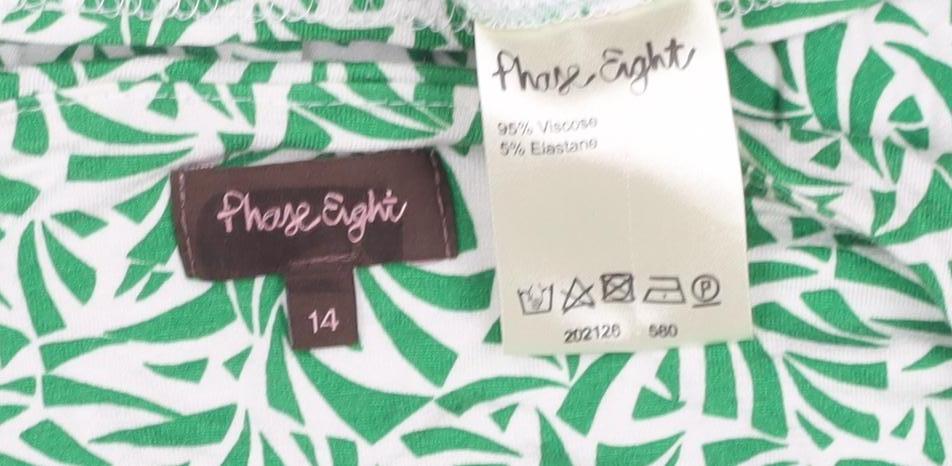 Phase Eight Women Green Size 14 One Shoulder Ruched Knee Dress